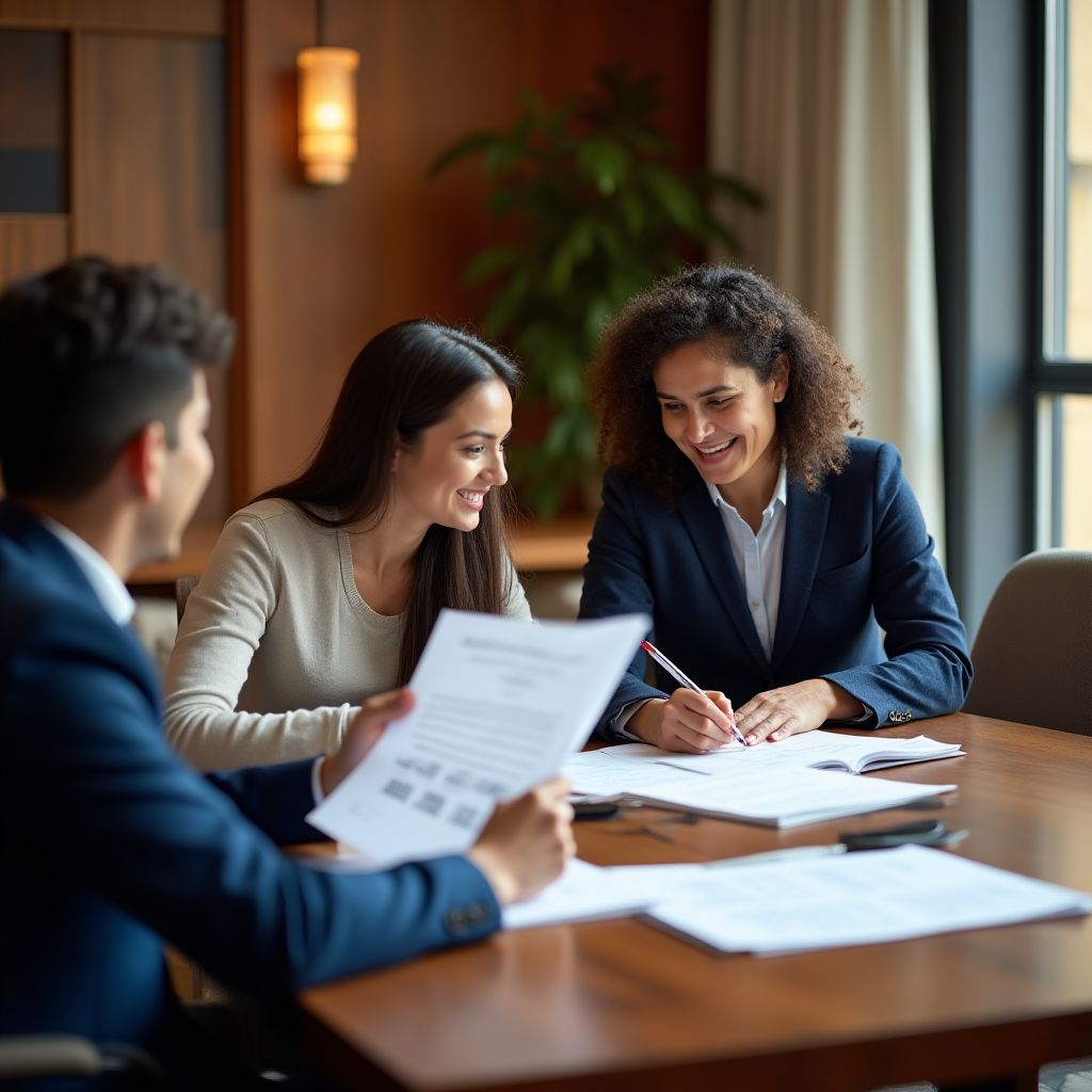 Familia planificando su futuro financiero